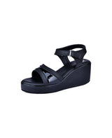 Ladies heel black sandals 01348