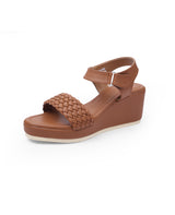 LADIES BROWN HEEL SANDAL 01356
