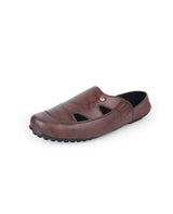 Men's leather brown half shoes 02096