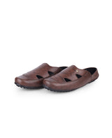 Men's leather brown half shoes 02096