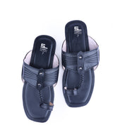 Men's kolhapuri black chappals 03010