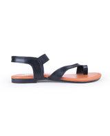 ladies flat black sandals 03315