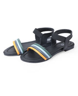 ladies black flat sandals 03326