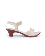 Ladies Heel beige sandals 03536