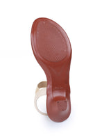 Ladies Heel beige sandals 03536