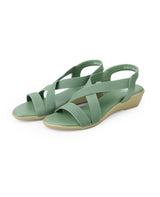 Ladies Heel green sandals 04435