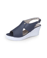 Ladies heel blue sandals 04465
