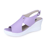 Ladies heel purple sandals 04466