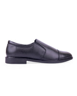 Men's leather black shoes 04665