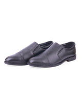 Men's leather black shoes 04665