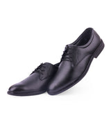 Men's leather black shoes 04666