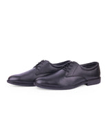 Men's leather black shoes 04666
