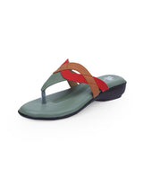 Ladies heel green chappals 05362
