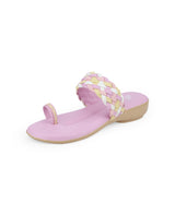 Ladies heel pink chappals 05365
