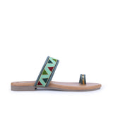 Ladies Flat green chappals 05569