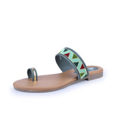 Ladies Flat green chappals 05569