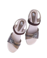 Ladies Heel brown sandals 05571