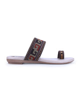 Ladies flat brown chappals 05572