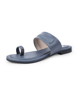 Ladies flat gray chappals 05573