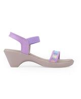 Ladies Heel purple sandals 05576