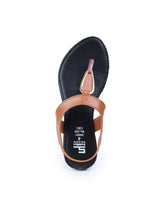 ladies flat brown sandals 05581