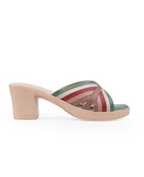 ladies heel green chappals 05726