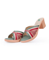 ladies heel green chappals 05726