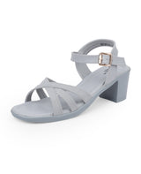 Ladies Heel gray sandals 05728