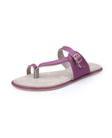 ladies flat purple chappals 05813