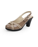 Ladies heel brown sandals 05951