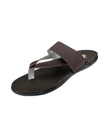 Men's Leather black chappals 06364