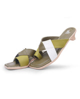 Ladies heel green chappals 06911