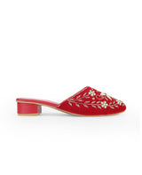 LADIES RED PARTYWEAR MULES 08488