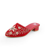 LADIES RED PARTYWEAR MULES 08488