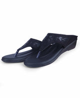 Ladies Heel fancy black Chappal 08605