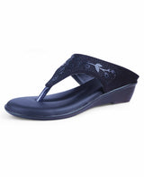 Ladies Heel fancy black Chappal 08605