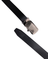 MEN's LEATHER BLACK BELT (Assorted Buckles) 09232
