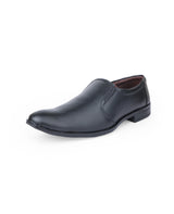 Men's leather black shoes 09446
