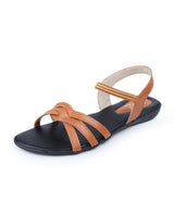 ladies flat brown sandals 09628