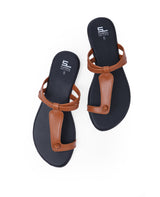 Ladies flat chappals brown 09633