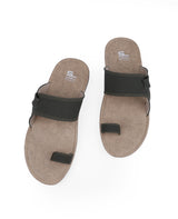 men's black chappals 09715