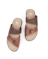 Men's brown chappals 09716