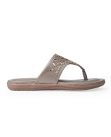 ladies fancy flat silver chappals 09877
