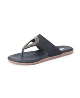ladies fancy comfort black chappals 100372
