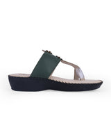 ladies comfort green chappals 100877
