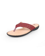 ladies fancy comfort red chappals 100882