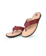 ladies fancy comfort red chappals 100882