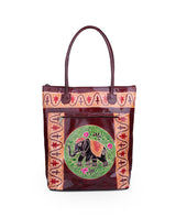 Ladies Shantiniketan Handcrafted Leather Bag 100934