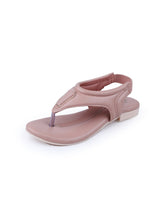 ladies peach flat sandal 10214