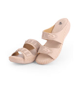 Ladies heel comfort peach chappals 102575